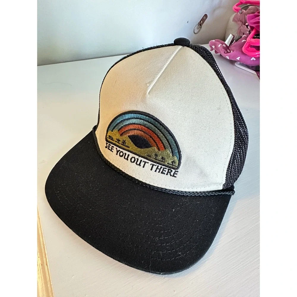 Katin See You Out There Trucker Hat Mens Black Cream Rainbow‎ Patch Snapback Cap